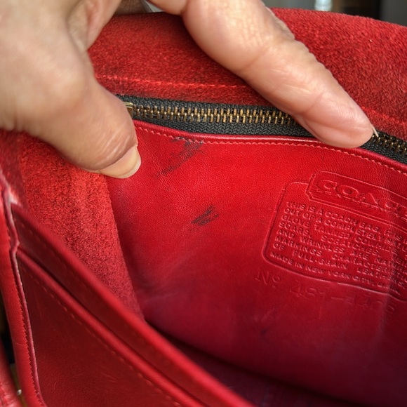 Vintage Red COACH Leather Shoulder Bag | Made in NYC - Picture 15 of 16
